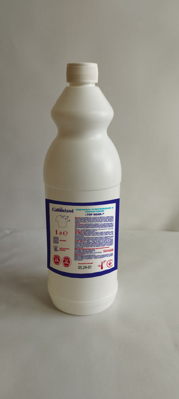 Відбілювач, плямовивідник з хлором рідкий «Тор Gear» (для білих тканин, 1 л)